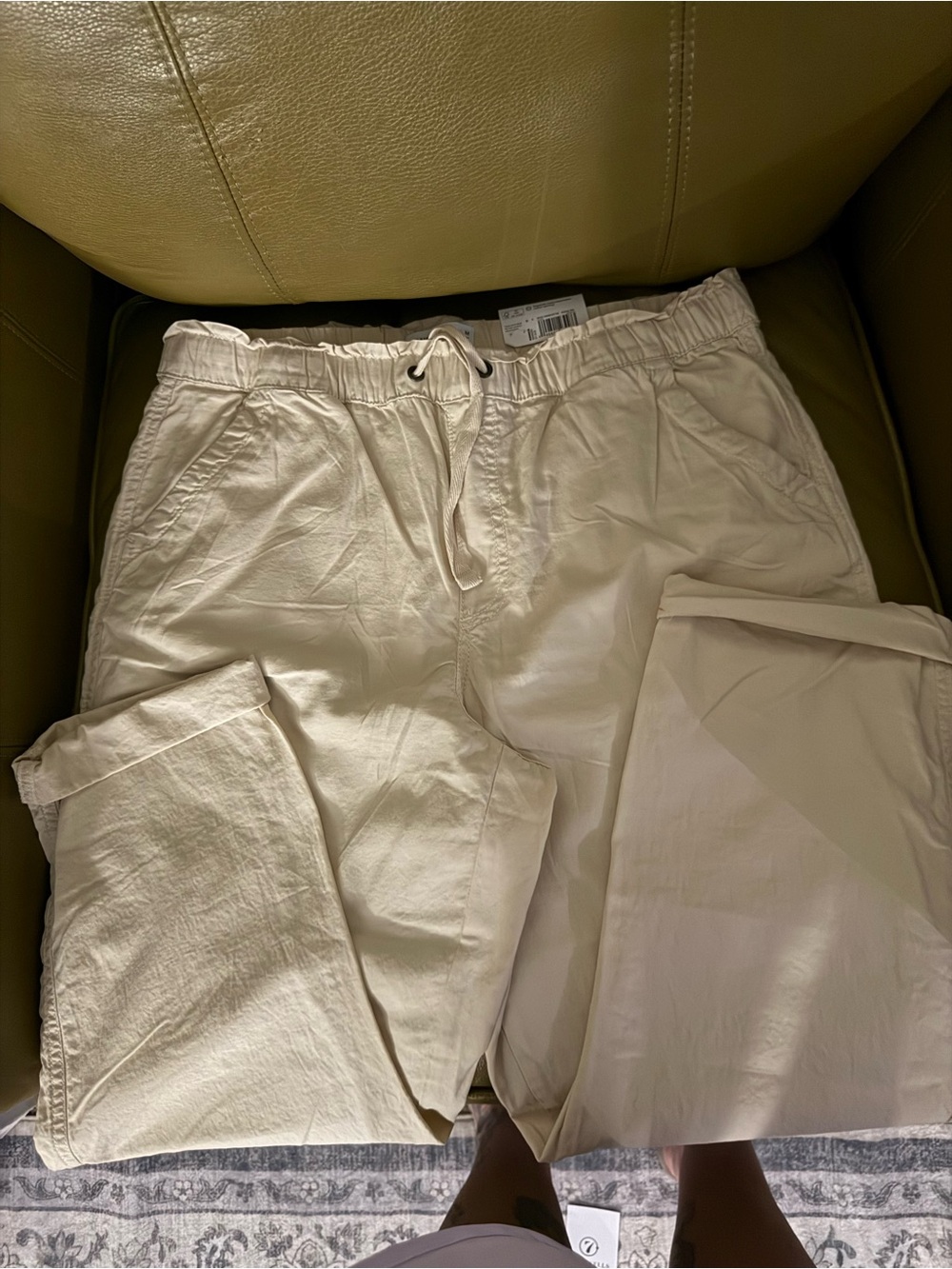 Sonoma Men's Drawstring Chino Pants in Cream